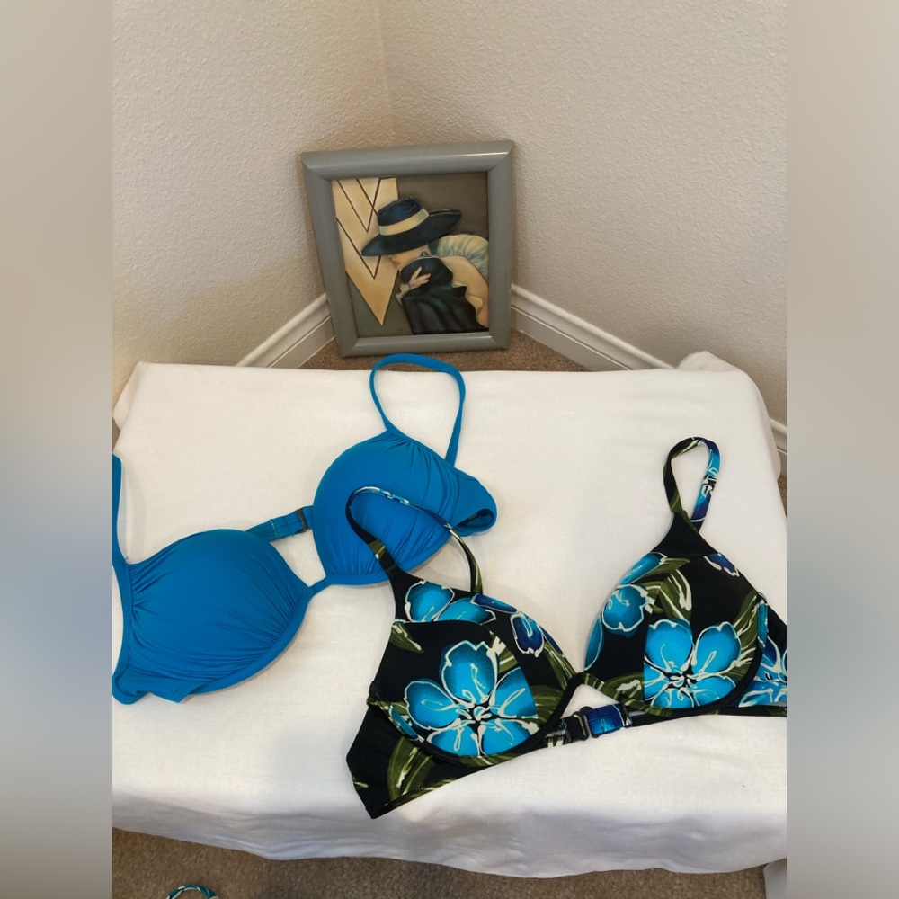 Two almost new, bathing, suit, tops, size large
